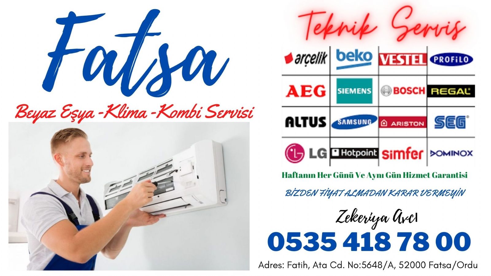 Fatsa Klima Servisi